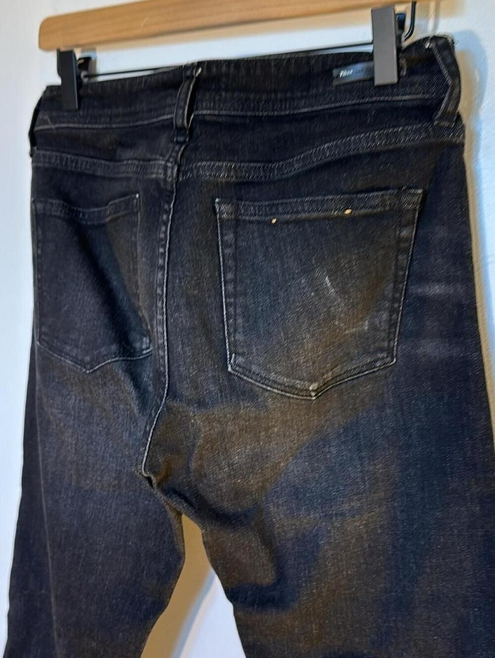 Pilcro Slim Straight Jeans Women 27 Black Wash Anthropologie Denim - Picture 4 of 7